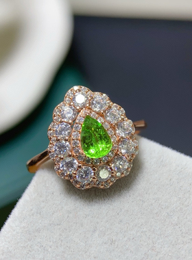 银镀18K金戒指奢华T方钻款式镶嵌椭圆4*6mm沙弗来经典百搭