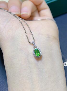 爆款天然沙弗莱吊坠女士时尚厂家直销欧美热卖主石4x6mm