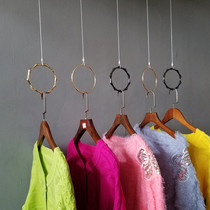 Steel Wire Bamboo Festival Rings Gold Clothing Display Rack Hanger Upper Wall Shelf Shop Furnishing Shelves Hanging Clothes