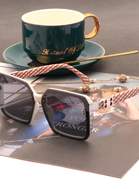 防晒遮阳大脸显瘦网红白色太阳镜