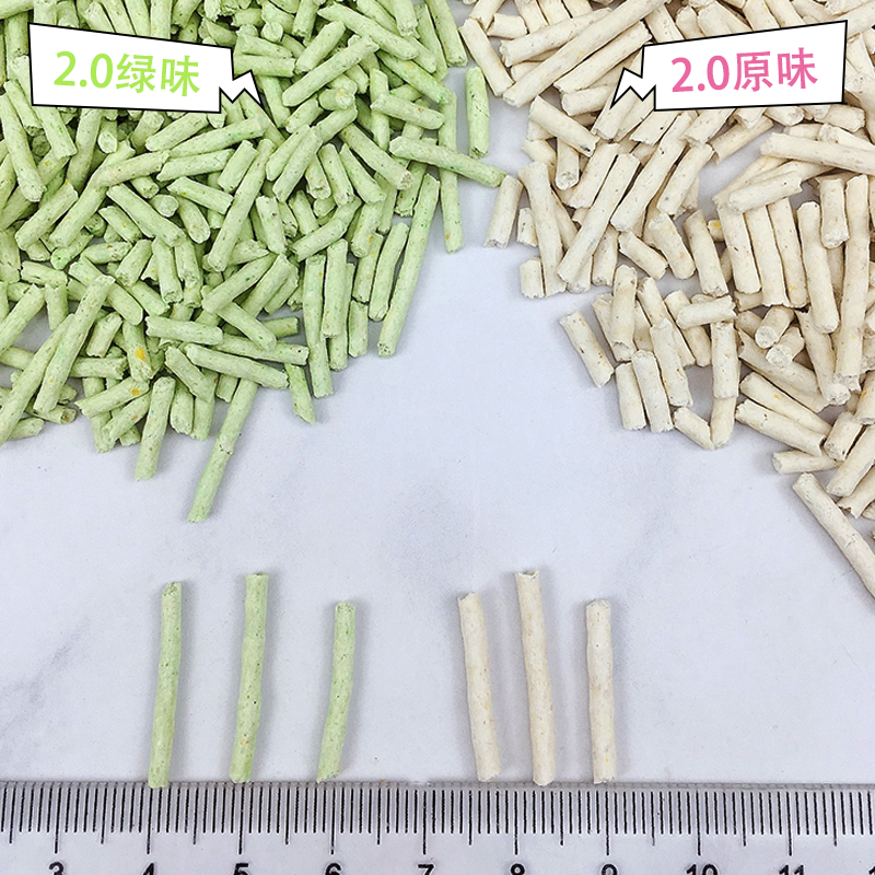 lovecat猫砂豆腐绿茶猫砂天然植物结团除臭无尘猫砂沙2.5kg*6包-图1