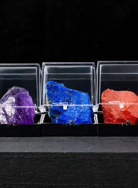 天然水晶原石矿石标本套盒玛瑙