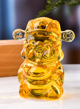 黄水晶财神摆件客厅店铺装饰品
