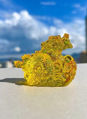 水晶龙摆件十二生肖朋友生日礼物