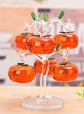 水晶柿子树摆件开业乔迁礼品