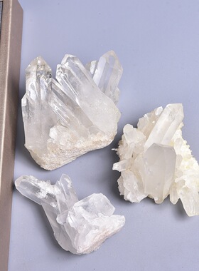 天然白水晶簇原石摆件原矿标本水晶簇家居客厅装饰品开业乔迁礼品
