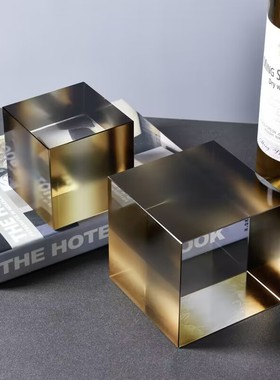 水晶方体摆件魔方客厅书房装饰品