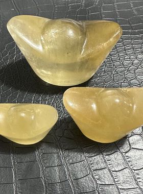 纯天然黄水晶元宝摆件开业礼品