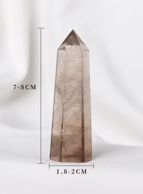 天然茶晶水晶柱摆件茶色水晶柱