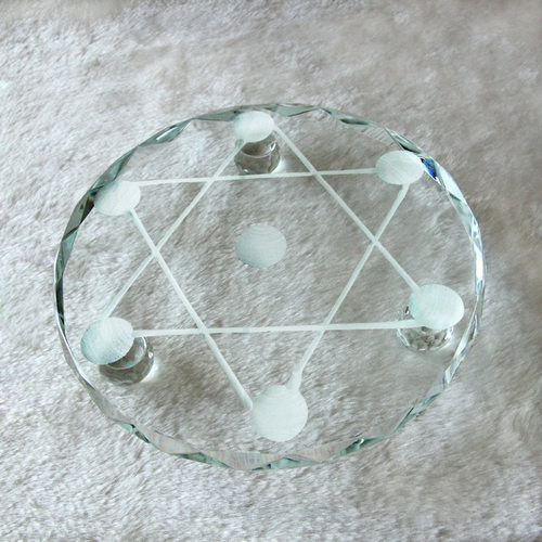 水晶球七星阵摆件 水晶礼品 粉紫黄球摆件 家居装饰品招财摆件 - 图1