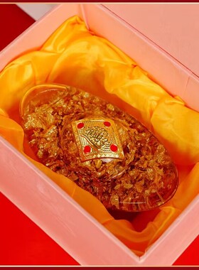 金箔水晶福袋元宝苹果摆件装饰品