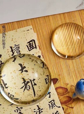 透明水晶玻璃半球镇镇纸时光宝石贴片配件水晶贴片实心玻璃球半球