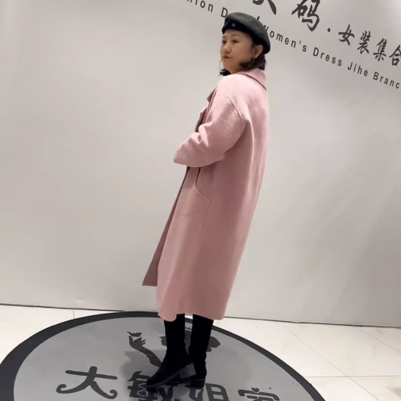 9323芮娜依莲初冬新品高级感时尚百搭羊绒羊毛大衣加大码女装外套 - 图3