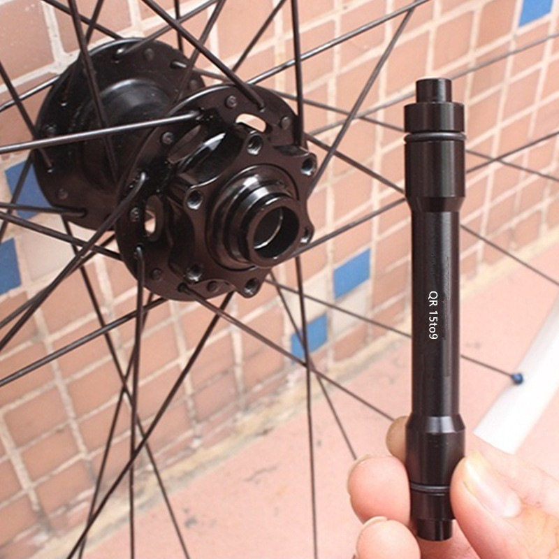 山地公路自行车前前叉花鼓桶轴轮组转快拆杆15/12转9mm骑行零配件