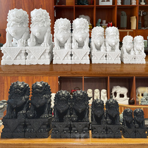 Hanbai Jade Stone Lions Pair of Town Residence Stone Lions Small Lions Small the Forbidden City Lions at Home Desk Tomb Front