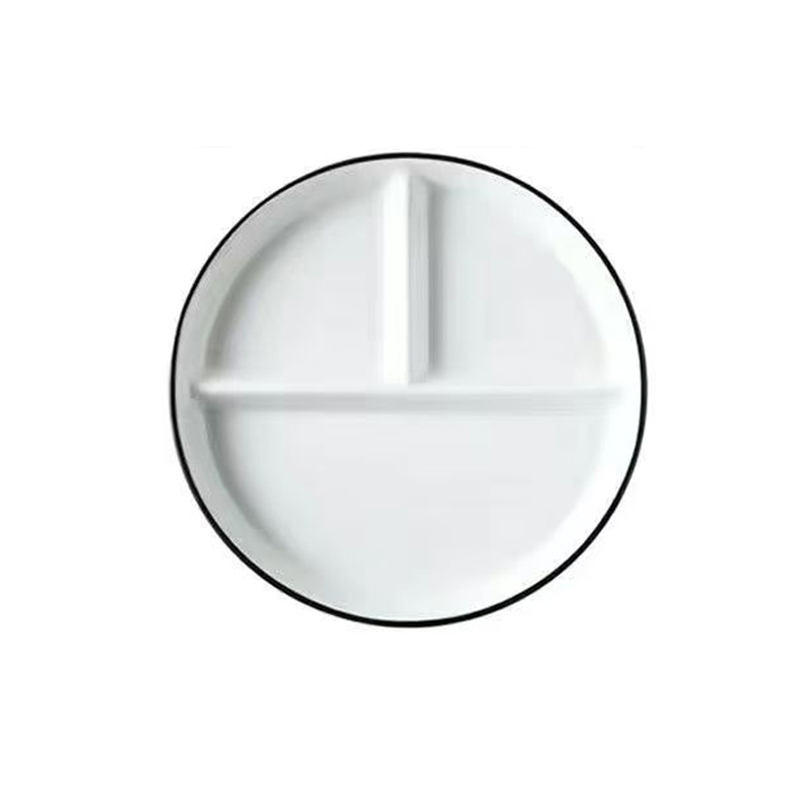 陶瓷盘子一人食家用早餐盘快餐店饭盘三格分餐盘碟子汤碗餐具套装,淘宝优惠券,粉丝福利购,淘宝优惠卷