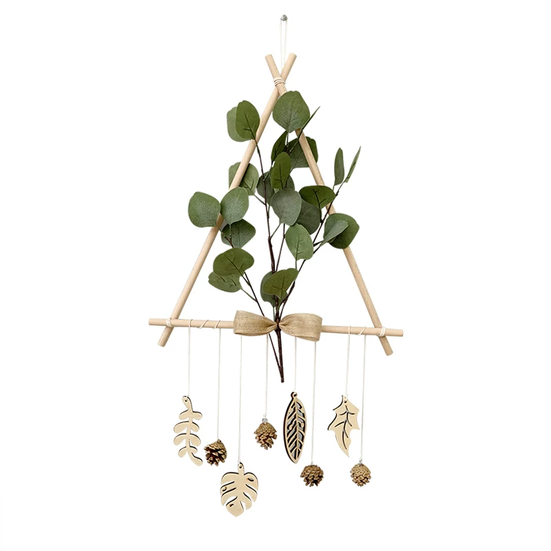 Xizuju Nordic Wind Wood Wall Wall Decoration Restaurant Wall Pendant Porch Purple Plant bedroom background B & B Hiber Hanging Flower