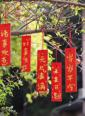 喜庆许愿挂件场景装饰手写挂牌