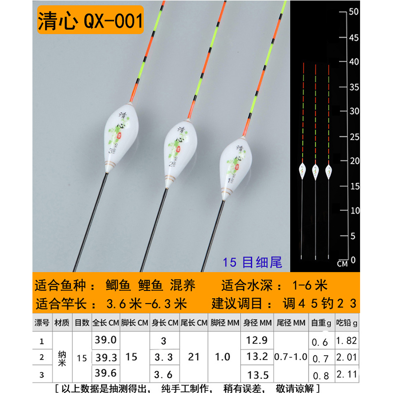 纳米浮漂套装鲫鱼漂鲤鱼漂水库漂白条高灵敏细尾鱼具渔具钓鱼用品-图0