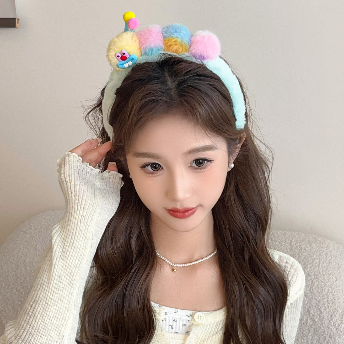 毛绒发箍女款卡通可爱小丑洗脸2025年新款发卡敷面膜化妆头箍 - 图2