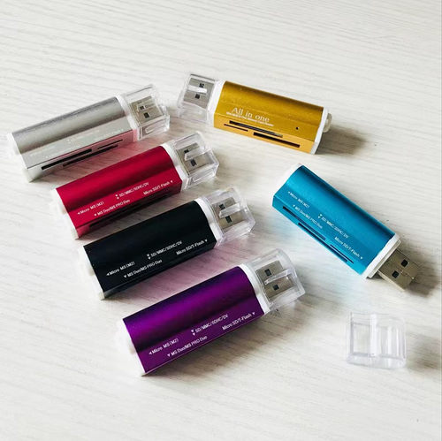 金属读卡器USB2.0四合一支持手机TF卡/相机SD卡支持2TB内存卡包邮 - 图1