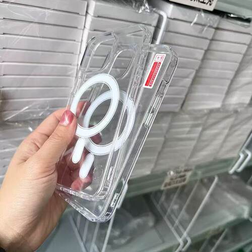 水晶磁吸适用iPhone17ProMax手机壳苹果16新款15保护套magsafe无线ip1413pm透明1211 - 图1