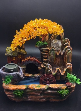 天然黄水晶风景摆件，舒缓心灵！促进睡眠！天然黄水晶镇宅