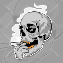 American classic cigar skull creative personality scratchproof shelter sticker electric car electric car trendy waterproof decoration sticker