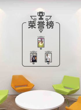贴纸荣誉榜员工风采墙上布置