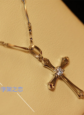 纯银简约大气十字架女闺蜜项链