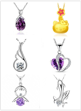 日韩风纯银森系短款爱心学生吊坠