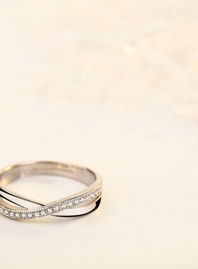 925纯银手饰品戒指女时尚水钻戒