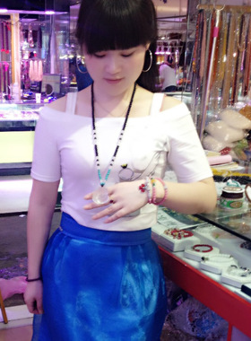 水晶招桃花旺姻缘毛衣链狐狸吊坠