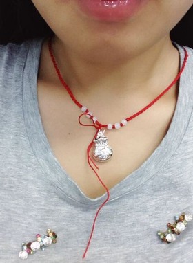 手链福袋儿童长命锁银吊坠