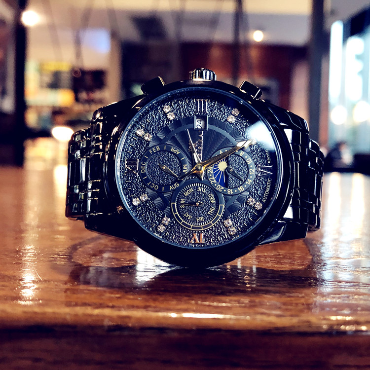 黑科技新款时尚男士手表全自动机械表防水夜光镂空陀飞轮精钢表