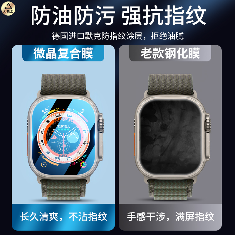 适用applewatchultra钢化膜iwatch7保护膜iwatchs8苹果手表S7华强北S全包watch水凝ultra贴膜apple表盘2022se - 图2