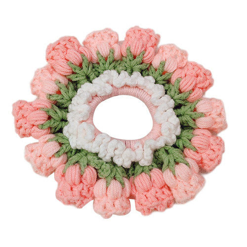 DIY手工编织铃兰花发圈头绳毛线材料包钩针自制头发饰送闺蜜礼物 - 图3