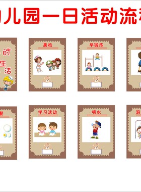 幼儿园流程图时间表卡通版墙贴画