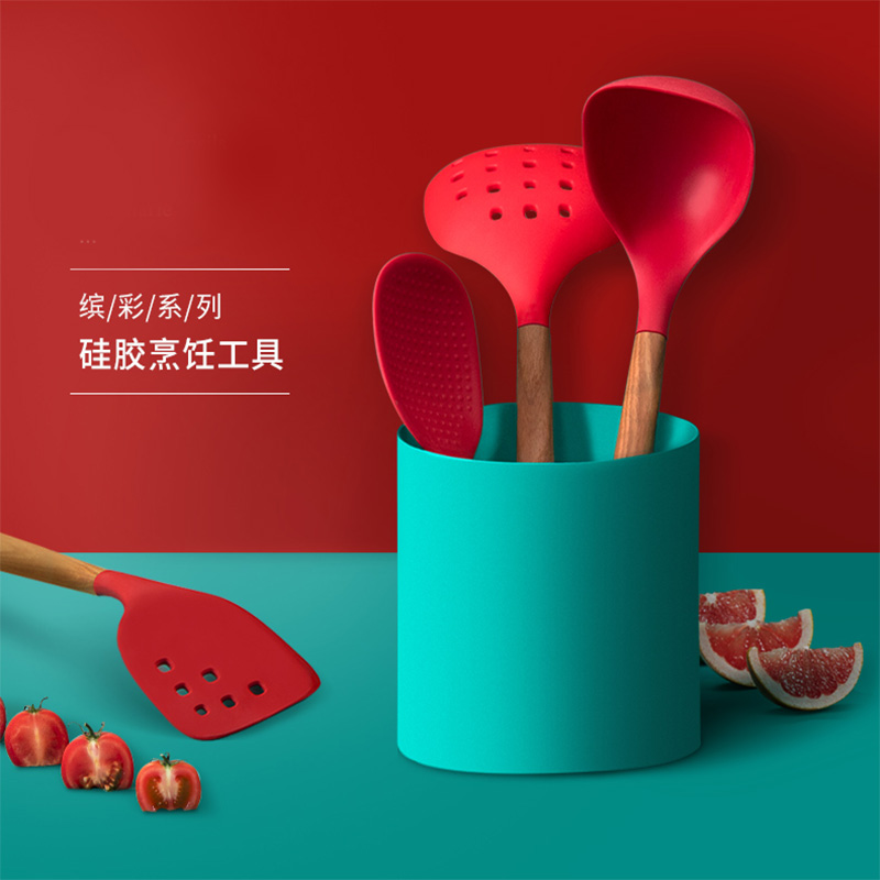 美珑美利 食里红妆9件套 珐琅铸铁锅炖锅带盖加厚新年厨具套装