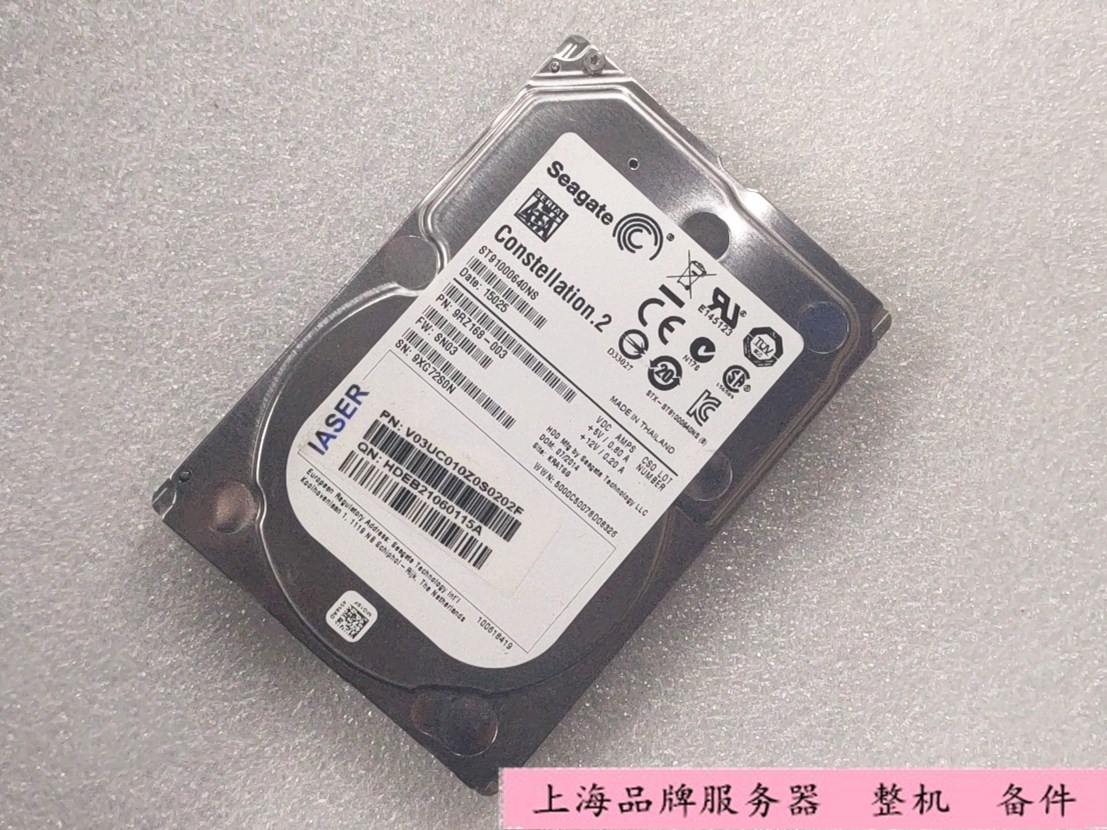 希捷 ST91000640NS 1TB 2.5寸 7.2K SATA3 硬盘0WF12F 02310LAY - 图0