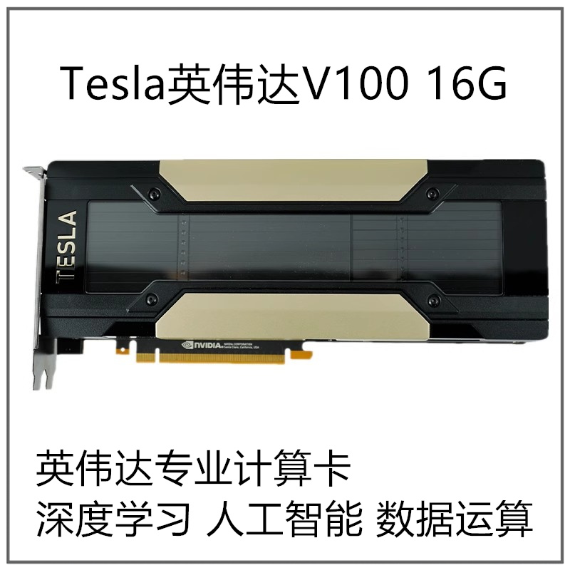 原装TESLA V100 M40 P100 T4专业运算显卡GPU加速深度学习人工智-图0