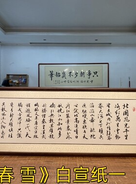 手写挂画茶室办公室诗词沁园春雪