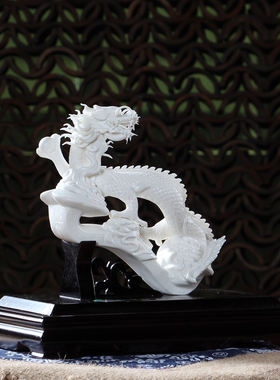 室内祥龙献瑞中式风办公桌工艺品