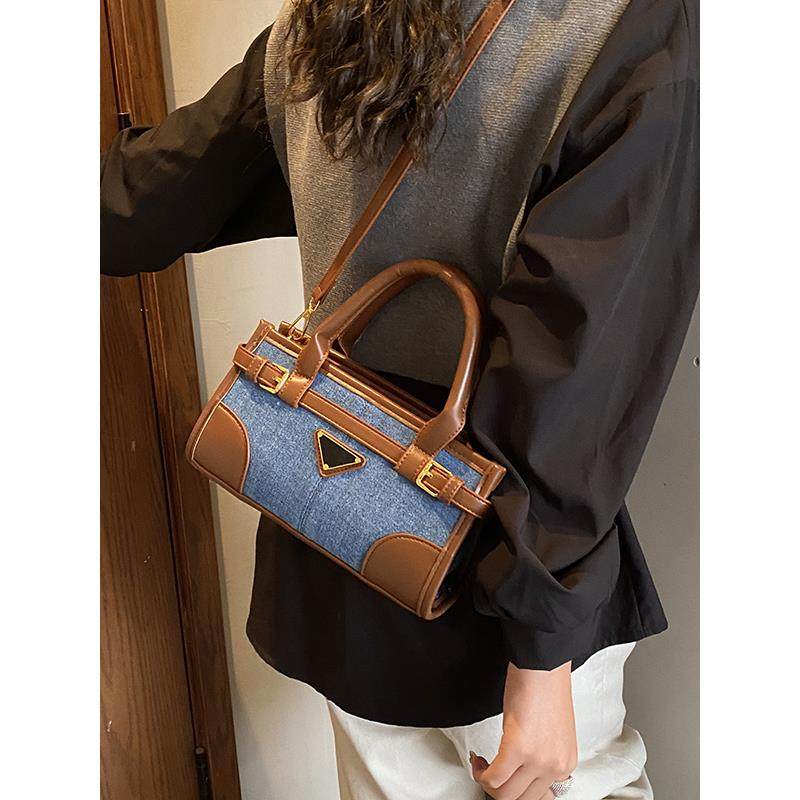 复古牛仔布小包包女2025新款撞色手提小方包秋冬美拉德单肩斜挎包,淘宝优惠券,粉丝福利购,淘宝优惠卷