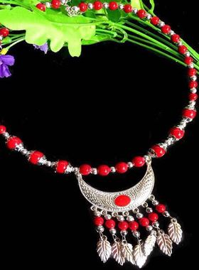 复古苗银吊坠锁骨藏族项圈