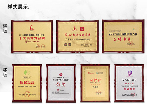 金箔奖牌授权牌荣誉牌牌匾制作木托铜牌木质证书定制奖牌定制定做 - 图3