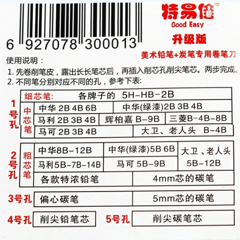 包邮特易佳素描炭笔碳笔用转笔刀美术卷笔刀长芯削笔器素描铅笔刨-图2