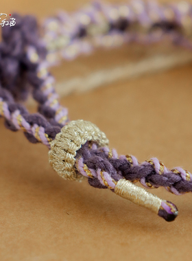 铁线莲｜原创国风梦幻紫花朵手绳DIY材料包编绳手链 新手友好手工
