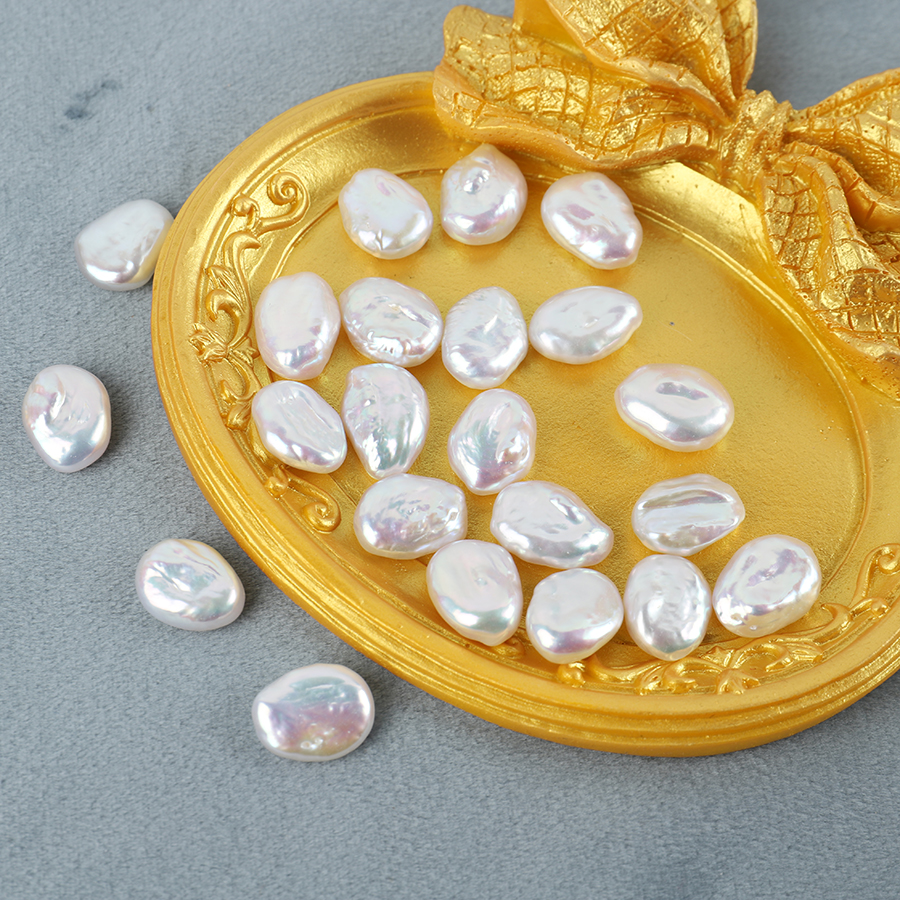 天然淡水巴洛克不规则椭圆11-12mm异形珍珠散珠diy项链戒指材料 - 图2