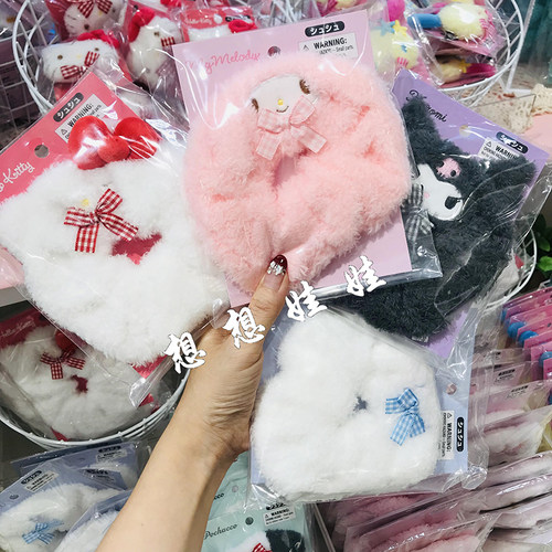 现日本三丽鸥Kitty玉桂狗melody库洛米毛绒公仔发圈大肠圈发带绳 - 图2